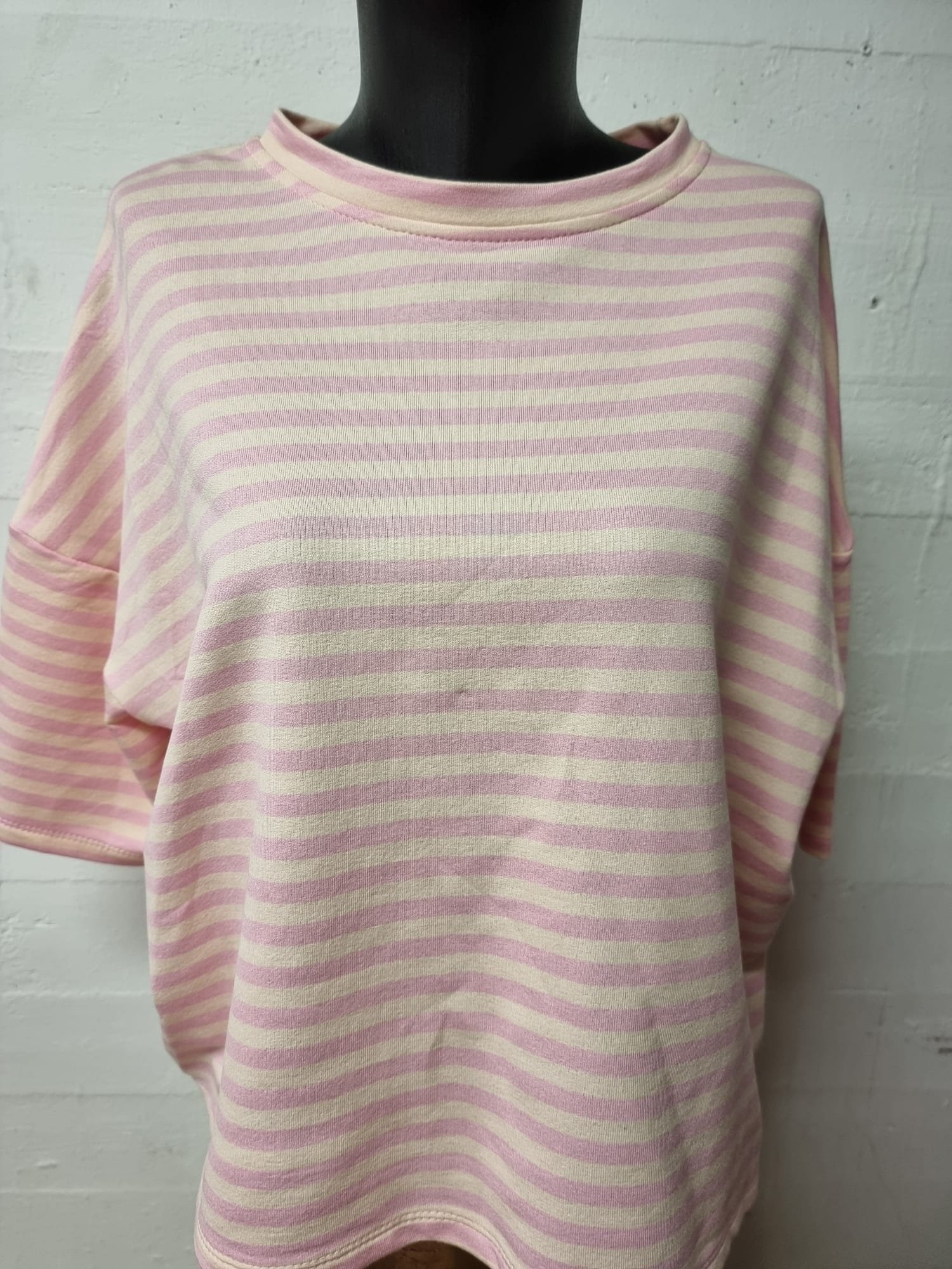 T SHIRT STRIPEFLOW ROZE/BEIGE