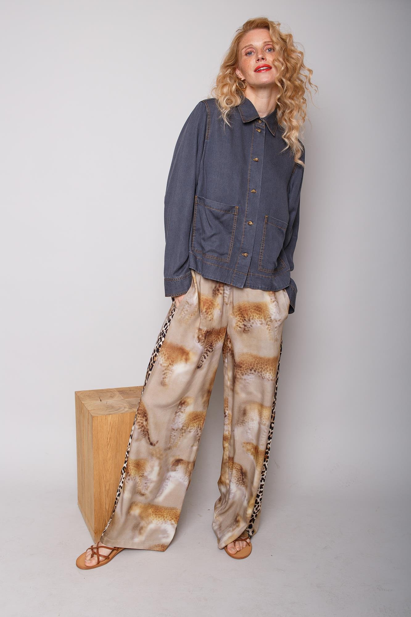 BROEK 790/COGNAC  LEOPARD VAN EMILY VAN DEN BERGH